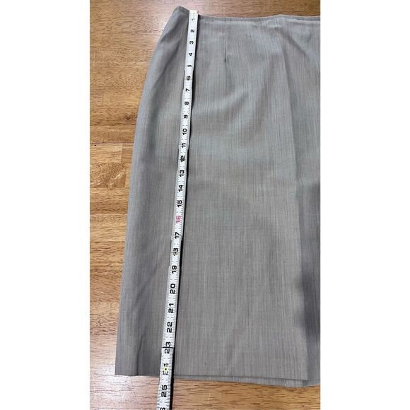 Zanella Women's Virgin Wool Fully Lined Midi Straight Pencil Skirt Gray Size 14 - Picture 5 of 11